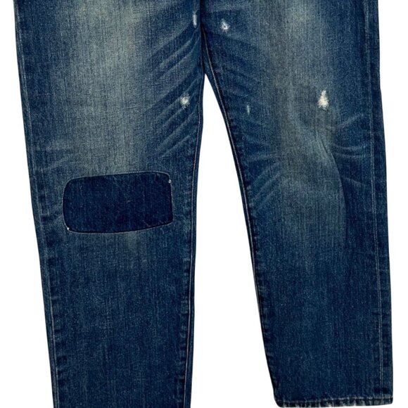 Point Sur Denim J. Crew Straight Leg Patchwork Repaired High Rise Jeans Size 29 - Picture 3 of 6